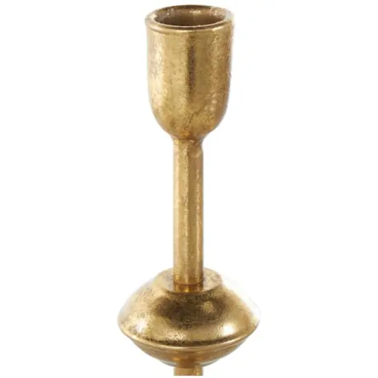 Gold Metal Slim Candle Holder Set {4}
