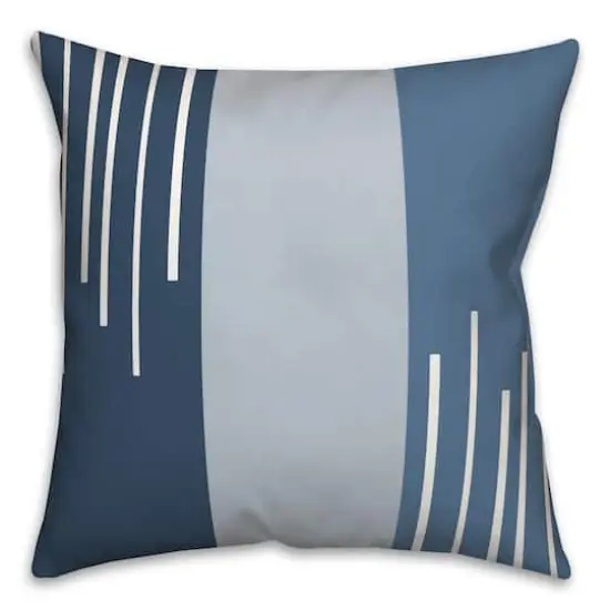 Blue Blocks & Stripes Throw Pillow {3}