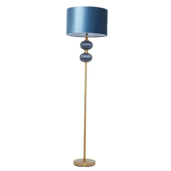 Blue Velvet Transitional Floor Lamp, 69" x 18" x 18" {4}