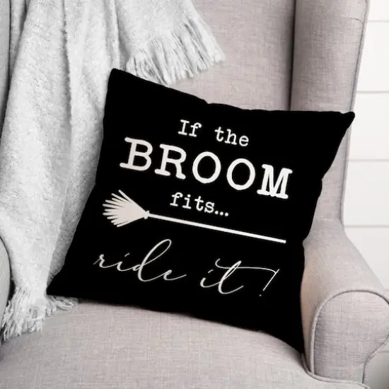 If The Broom Fits Throw Pillow {3}