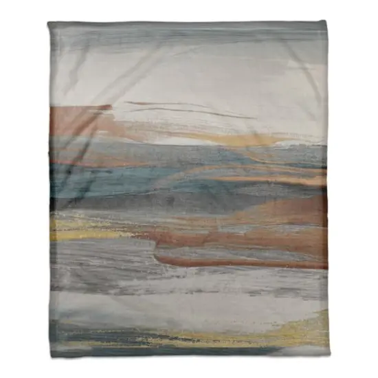 50" x 60" Navy & Rust Coral Fleece Blanket {1}