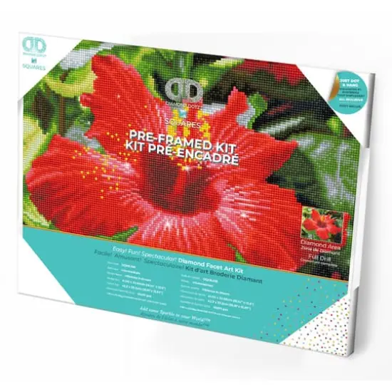 Diamond Dotz&reg; Intermediate Hibiscus in Bloom Pre-Framed Diamond Painting Kit {4}