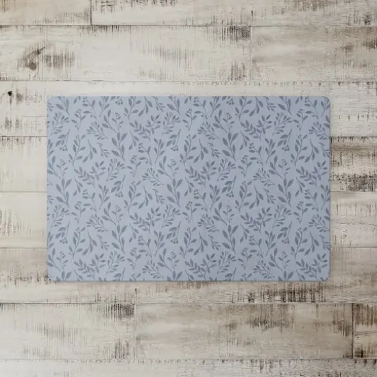 Delicate Floral Floor Mat Blue {3}