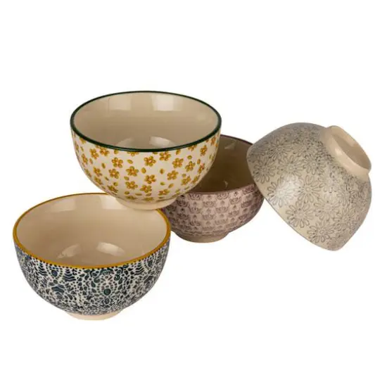 Hello Honey&reg; 4.5" Floral Mosaic Stoneware Bowl Set {9}