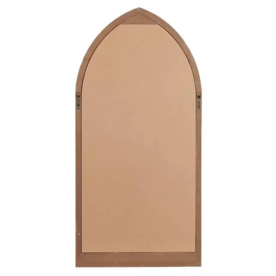 35" Brown Vintage Wood Wall Mirror {7}