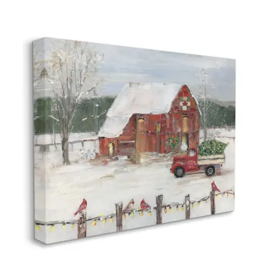 Stupell Industries Snowy Holiday Tree Farm Landscape Canvas Wall Art {4}