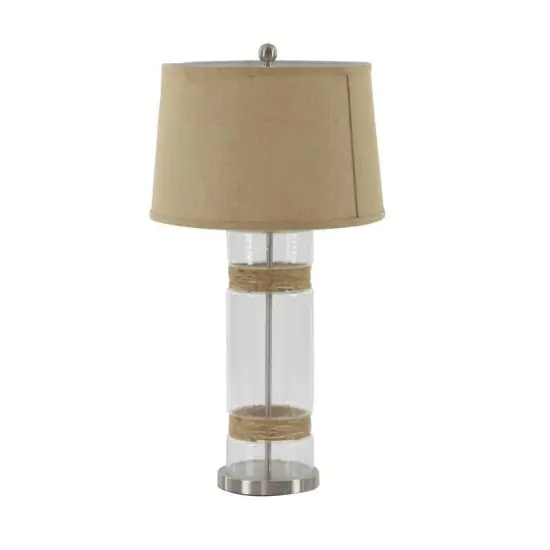 Set of 2 Silver Glass Rustic Table Lamp, 31" {4}