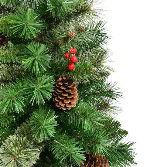 3ft. Pre-Lit Pine Adorned Artificial Christmas Tree in Burlap Sack, Clear Lights {6}