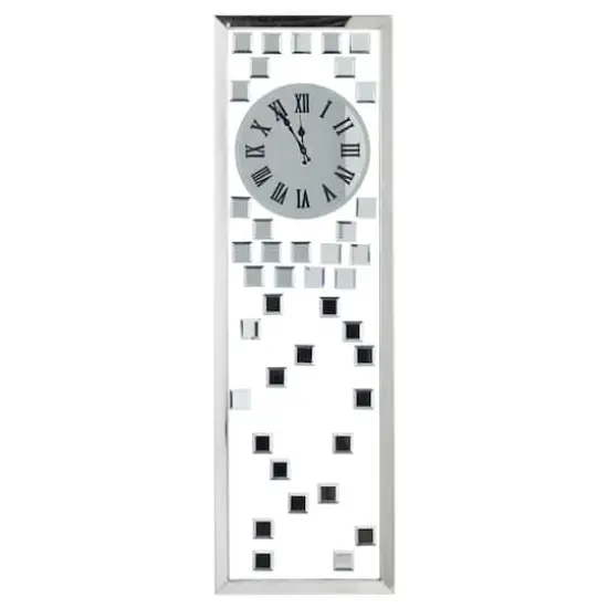 42" Silver Stainless Steel Glam Wall Clock {1}