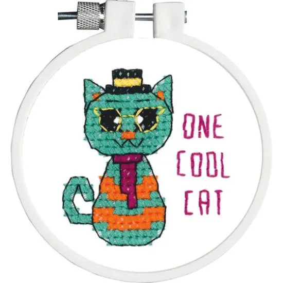 Janlynn&reg; Kid Stitch One Cool Cat Stamped Cross Stitch Kit {1}