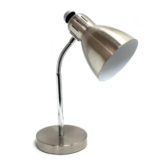 Simple Designs&trade; 16" Brush Nickel Semi-Flexible Desk Lamp {1}