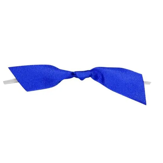 JAM Paper 7/8" Grosgrain Twist Tie Flair Bows, 100ct. Royal {1}