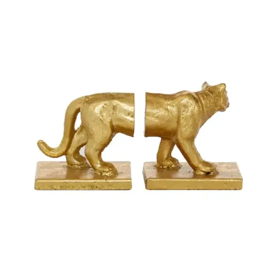 5" Gold Iron Cougar Glam Bookends {6}