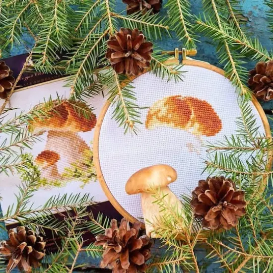 Alisa White Mushrooms Cross Stitch Kit {6}