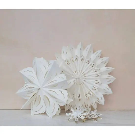 Hello Honey&reg; 25" White Hanging Snowflake Paper Ornament {3}