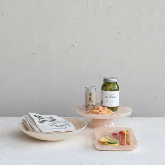 Hello Honey&reg; 12" Blush Pink Matte Marbled Tray {3}