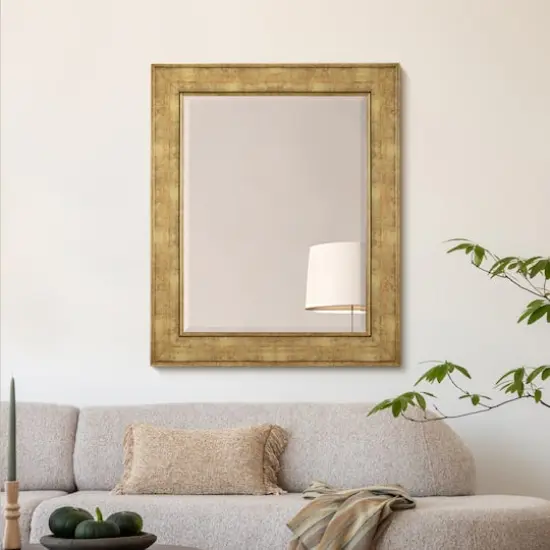 Head West Antique Gold Rectangular Framed Wall Vanity Mirror - 35" x 29" {1}