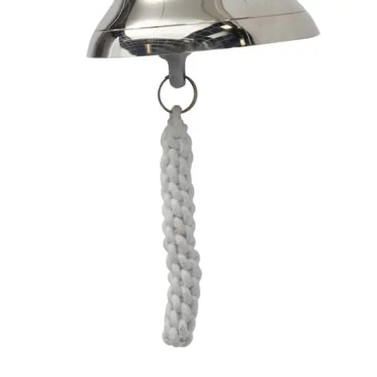 7.5" Silver Nautical Bell Wall Accent with Rope Pull {4}