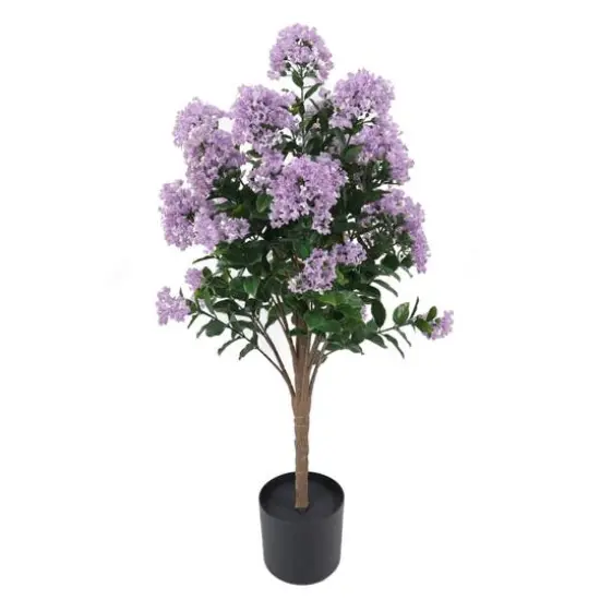 GreenSmart Dekor 4ft. Artificial Lilac Tree Plant in Black Pot  {1}