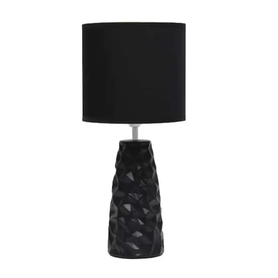 Simple Designs Sculpted Ceramic Table Lamp Black {1}