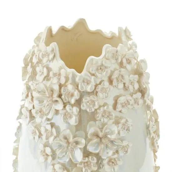 Cream Ceramic Farmhouse Vase, 16" x 9" x 9" {6}