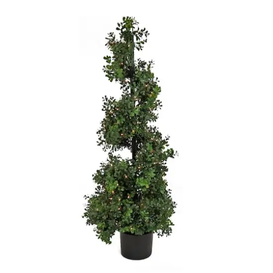 4ft. Pre-Lit Boxwood Spiral Topiary In Nursery Pot {1}