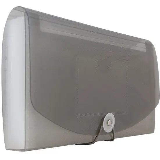 JAM Paper 13 Pocket Plastic Accordion FolderSmoke Gray {5}