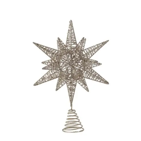 Hello Honey® 15.5" Multidimensional Metal Star Tree Topper with Gold Glitter {1}