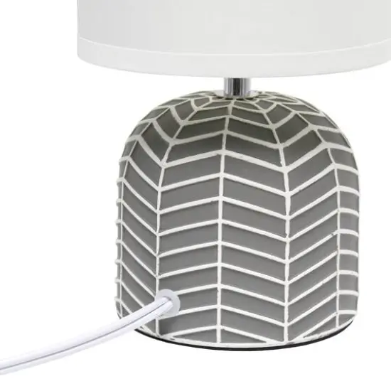 Simple Designs 10.43" Petite Webbed Waves Base Table Lamp Gray {3}