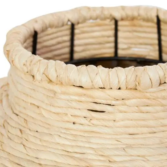11" Beige Seagrass Wrapped Vase {5}