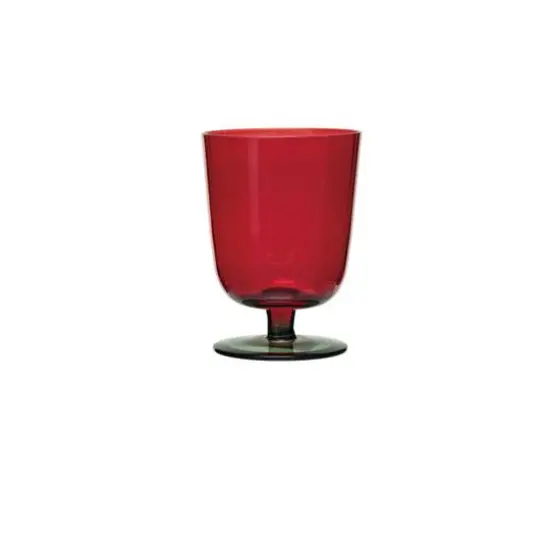 Hello Honey&reg; 8oz. Red & Green Fluted Drinking Glass with Stem {1}