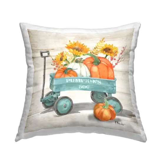 Stupell Industries Pumpkins Harvest Wagon Decorative Printed Throw Pillow {1}