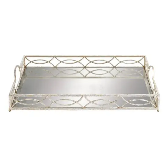 25'' Silver Metal Glam Tray {1}