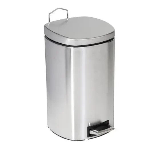 Honey Can Do 12-Liter Stainless Steel Step Trash Can {1}
