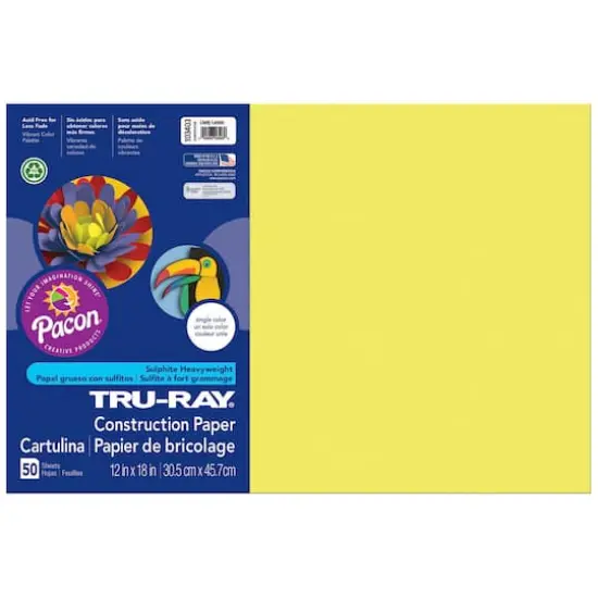 Tru-Ray&reg; 12" x 18" Construction Paper, 3 Packs of 50 Lively Lemon {1}