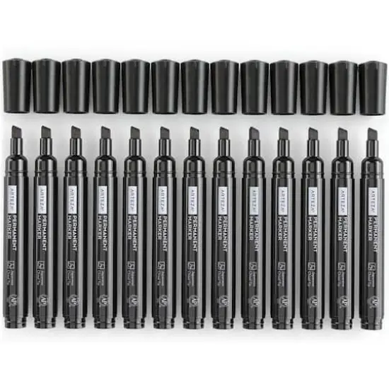 Arteza&reg; Black Chisel Tip Permanent Markers, 36ct. {3}
