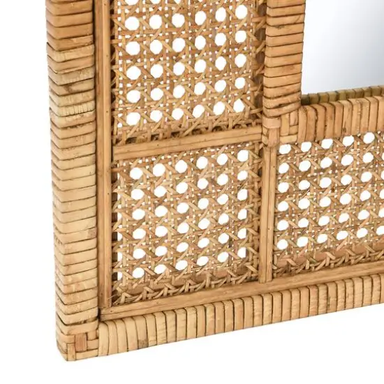 Hello Honey&reg; Natural Square Rattan Framed Wall Mirror {3}