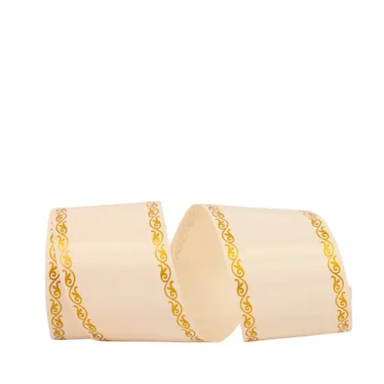 Reliant 3" x 55yd. Ceremony Splendor Rd Plastic Ribbon Ivory {1}