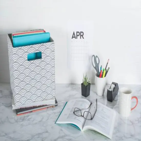 DII&reg; 11" Gray Waves Cube Storage Bin {7}