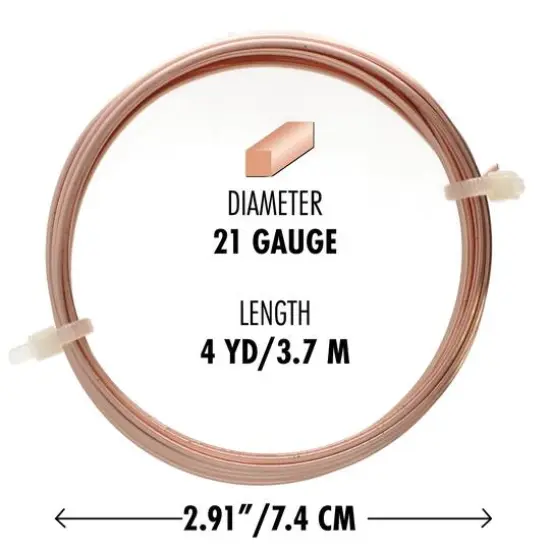 The Beadsmith&reg; Wire Elements&trade; 21 Gauge Tarnish Resistant Square Soft Temper Wire, 4yd. Rose Gold {6}