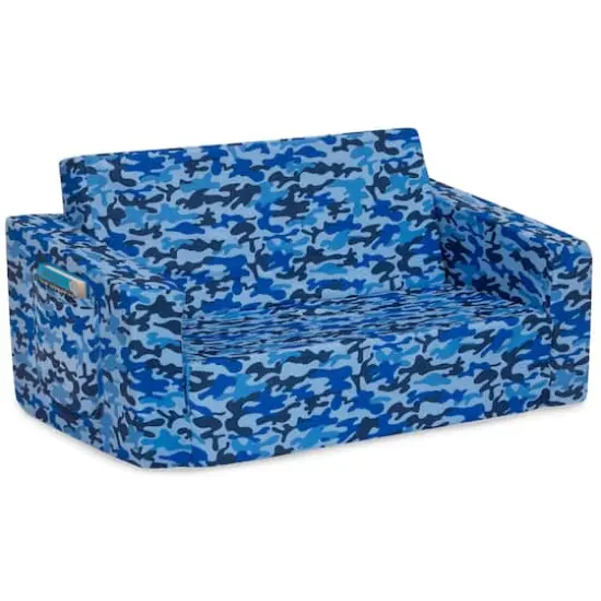 Delta Children 30" Blue Camo Cozee Flip Out 2-in-1 Convertible Chair to Lounger {3}