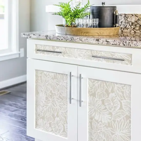 RoomMates Batik Tropical Leaf Peel & Stick Wallpaper Beige {6}