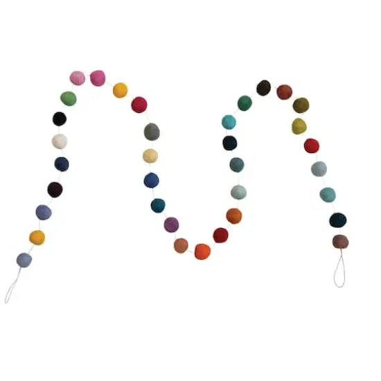 Hello Honey® 6ft. Multicolor Handmade Wool Felt Ball Garland {1}