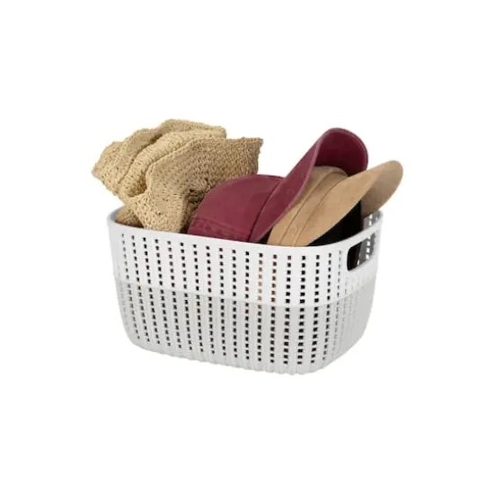 Simplify Medium Heather Gray 2-Tone Decorative Storage Basket {3}