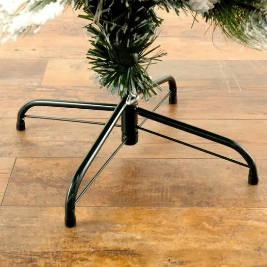 5ft. Fiber Optic White LED Lights Flocked Artificial Christmas Tree with White Pinecone {8}