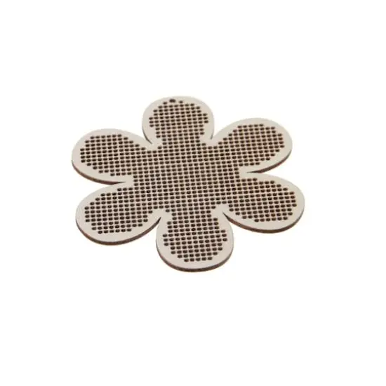 4" Flower Cross Stitch Wood Canvas, 4ct. by Loops & Threads&reg; {4}