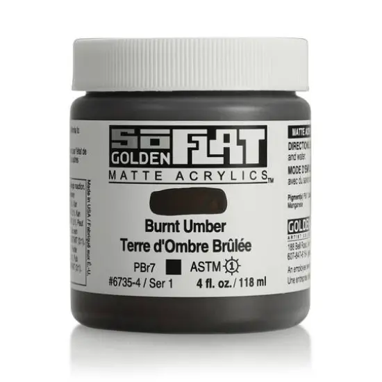 Golden&reg; SoFlat Matte Acrylic Paint, 4oz. Burnt Umber {1}