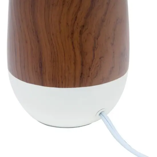 Simple Designs Ceramic Oblong Table Lamp Dark Wood/Off White {8}