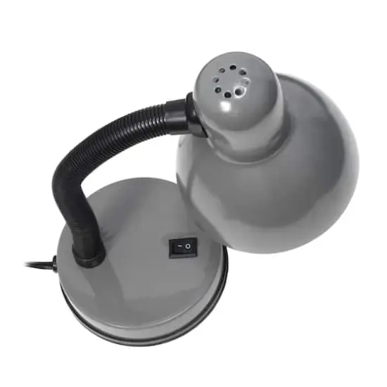 Simple Designs 14.5" Basic Metal Desk Lamp with Flexible Hose Neck Gray {11}