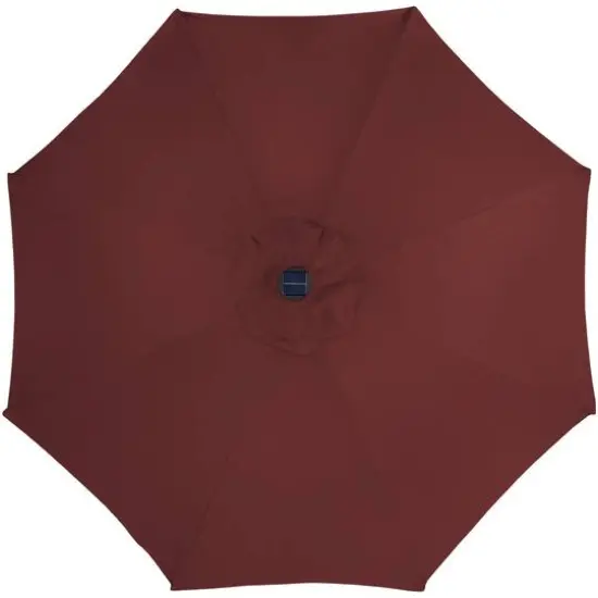9ft. Solar Lighted Outdoor Patio Market Umbrella Burgundy {7}